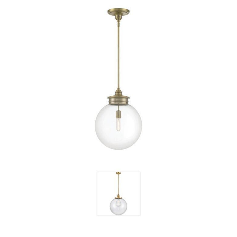 Atlas Lighting & Home Emma 14-Inch Antique Brass Globe Pendant