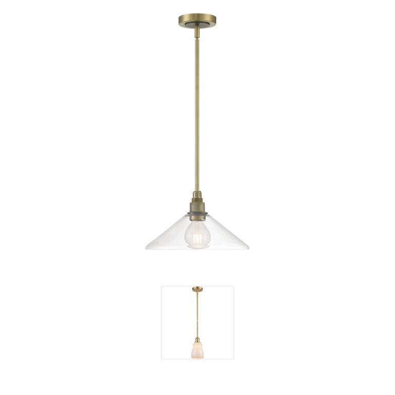 Atlas Lighting & Home Charis Antique Brass and Glass Pendant