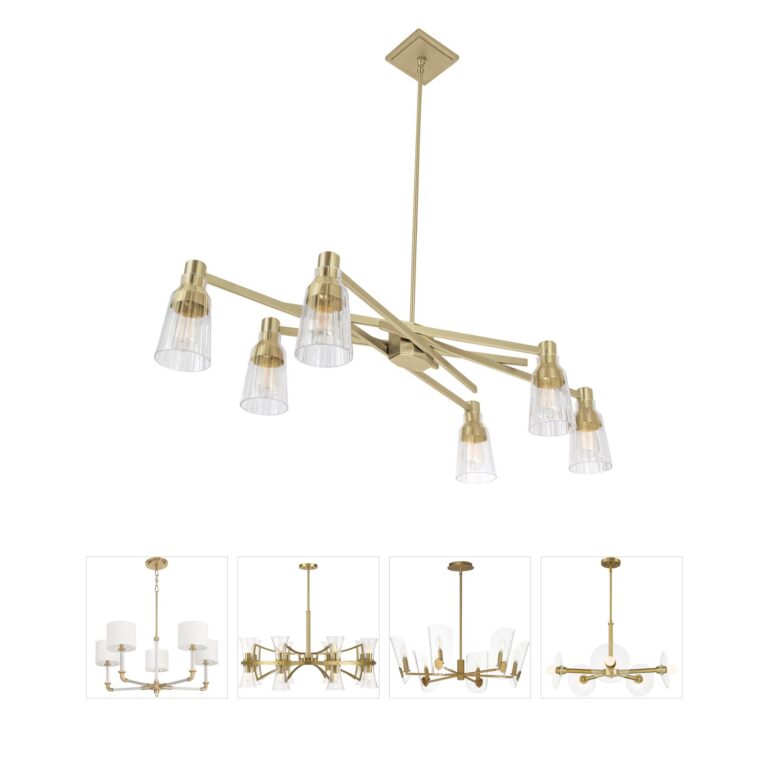 Atlas Lighting & Home Carnival 6-Light Satin Brass Chandelier with Clear Glass