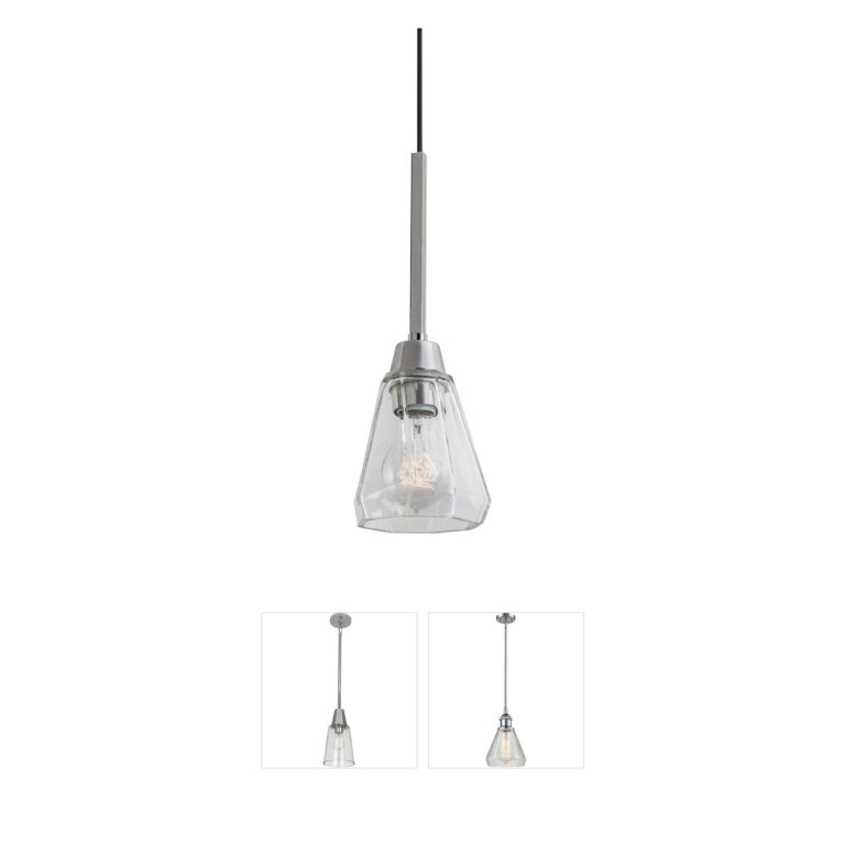 Atlas Lighting & Home Arctic Polished Nickel and Clear Glass Bell Pendant