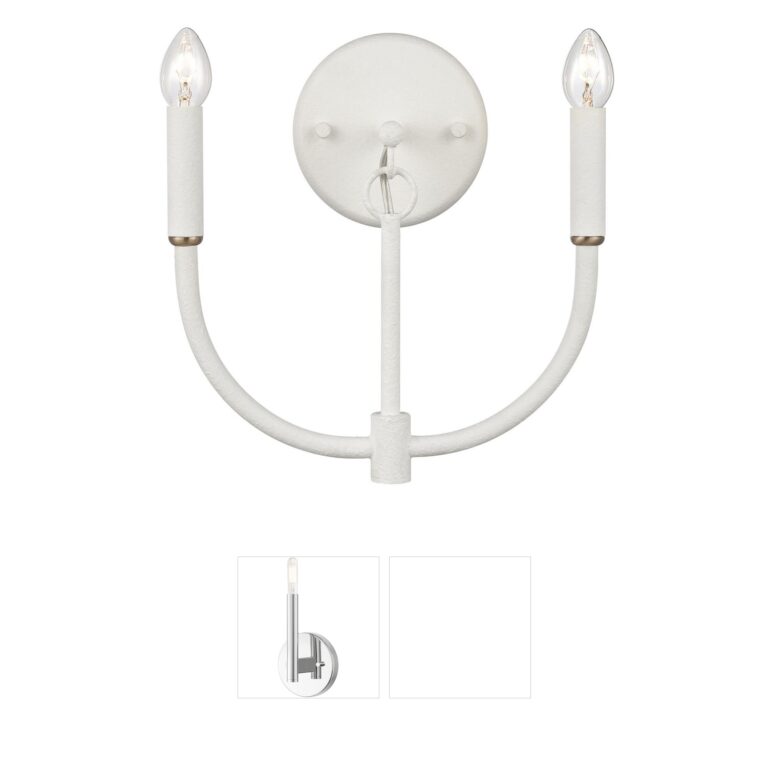 Atlas Lighting & Home Continuance 11-Inch White Coral and Satin Brass 2-Light Wall Sconce