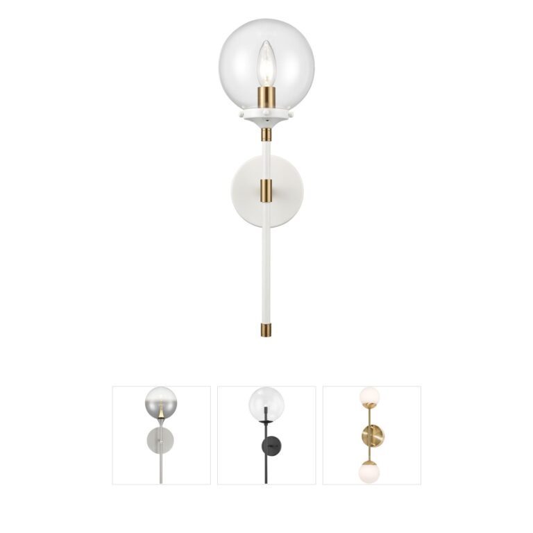 Atlas Lighting & Home Boudreaux 19-Inch Matte White and Handblown Glass Wall Sconce