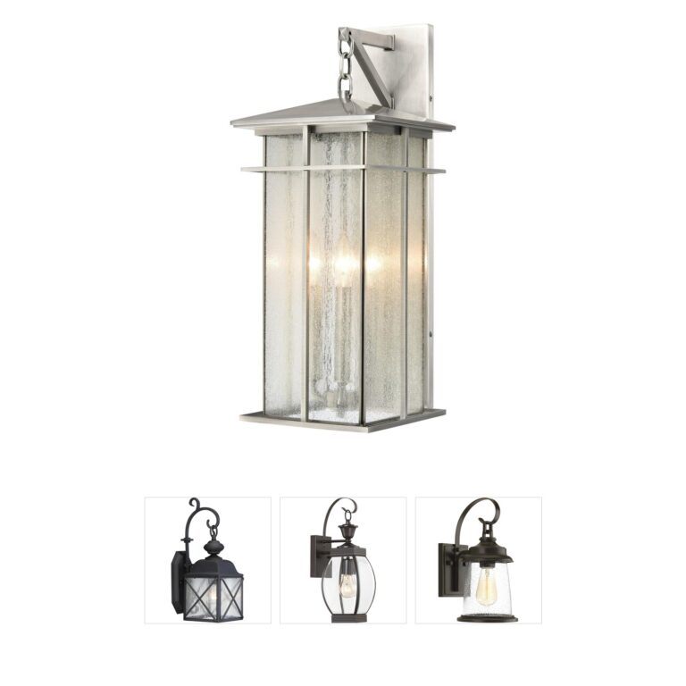 Atlas Lighting & Home Oak Park Antique Brushed Aluminum 3-Light Outdoor Sconce
