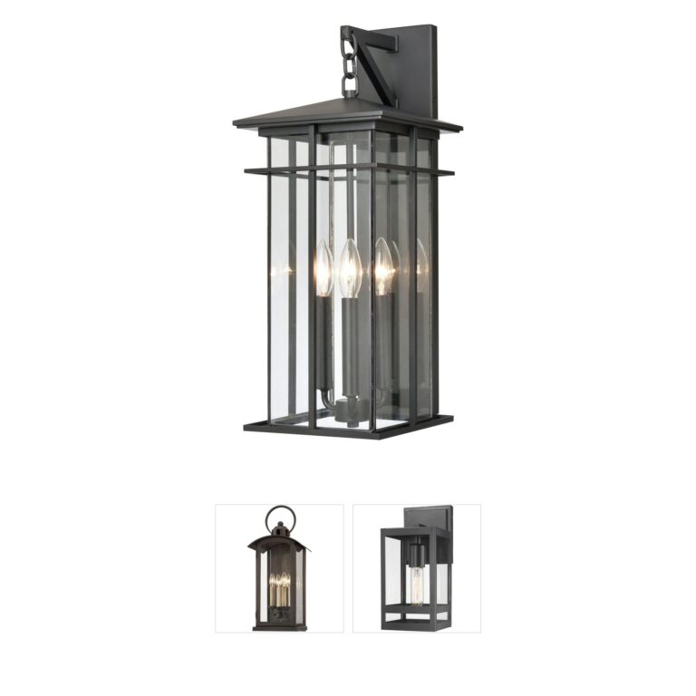 Atlas Lighting & Home Oak Park 22-Inch Matte Black Outdoor Wall Sconce