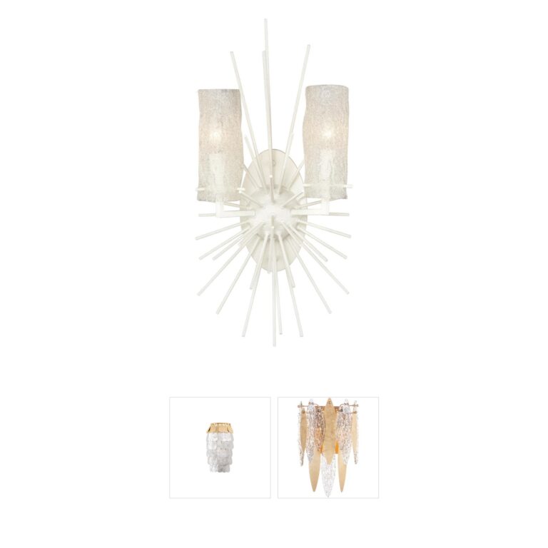 Atlas Lighting & Home Sea Urchin 2-Light Art Glass Wall Sconce in White Coral
