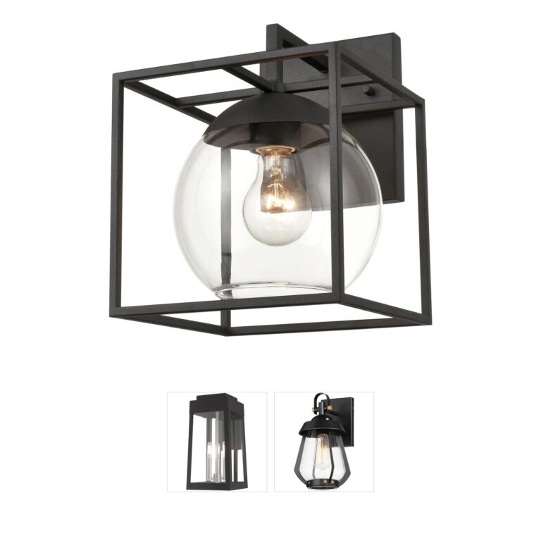 Atlas Lighting & Home Cubed 11-Inch Charcoal Steel Outdoor Wall Sconce