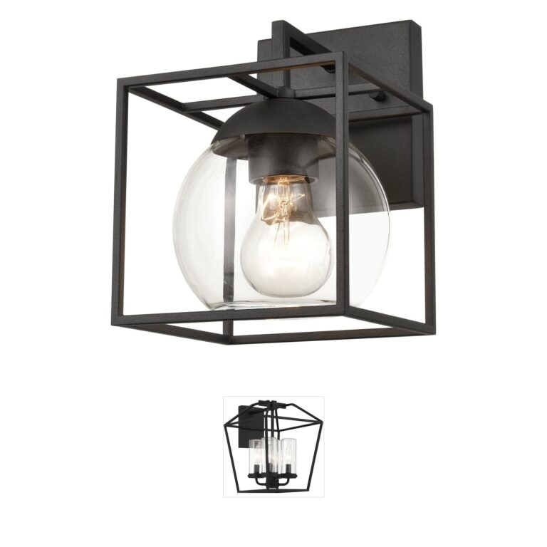 Atlas Lighting & Home Cubed Charcoal Steel Outdoor Wall Sconce