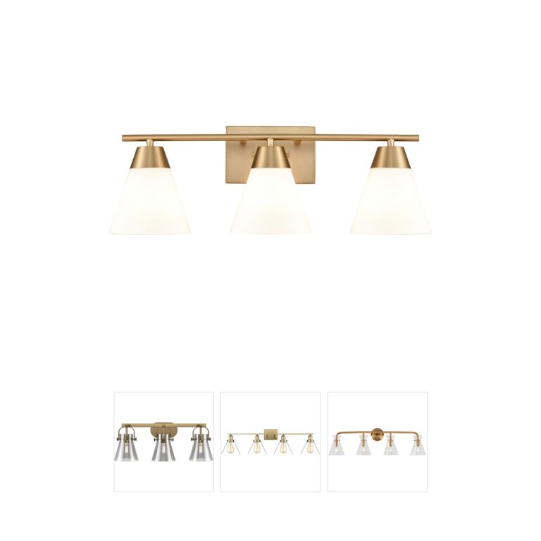 Atlas Lighting & Home Vivica 24-Inch 3-Light Brushed Gold Vanity Light