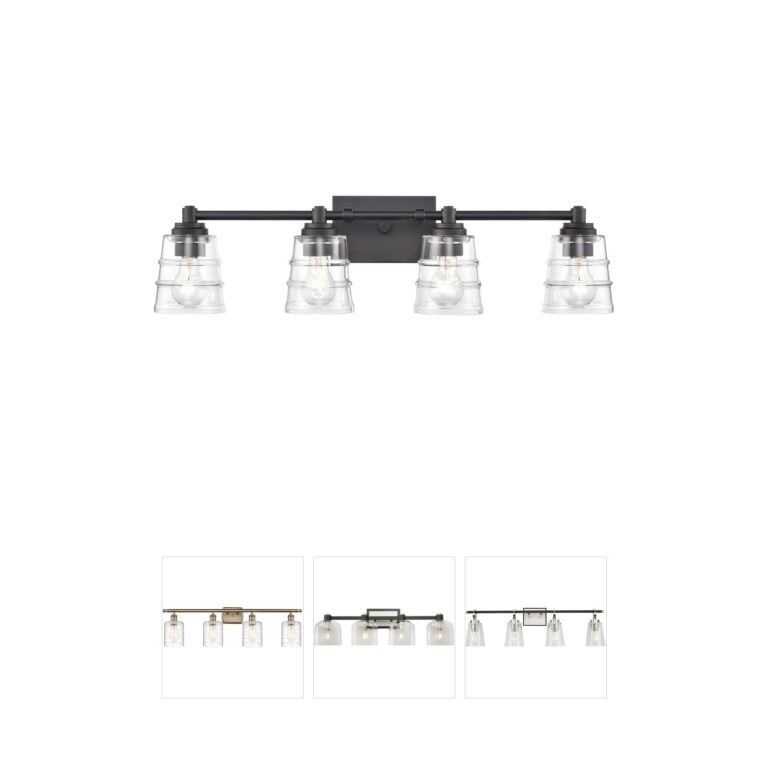 Atlas Lighting & Home Pulsate 4-Light Matte Black Steel Vanity Light