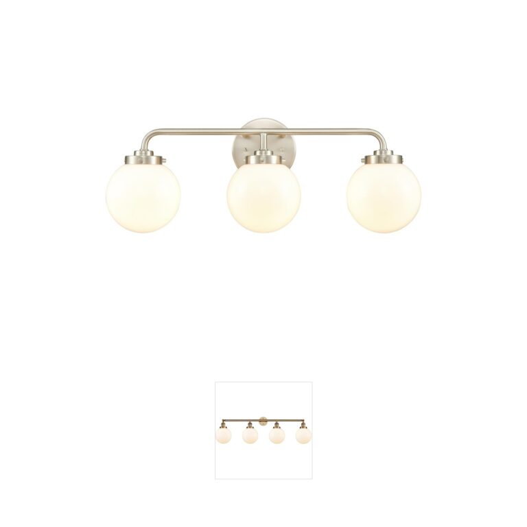 Atlas Lighting & Home Fairbanks 3-Light Brushed Nickel Opal Glass Vanity Light