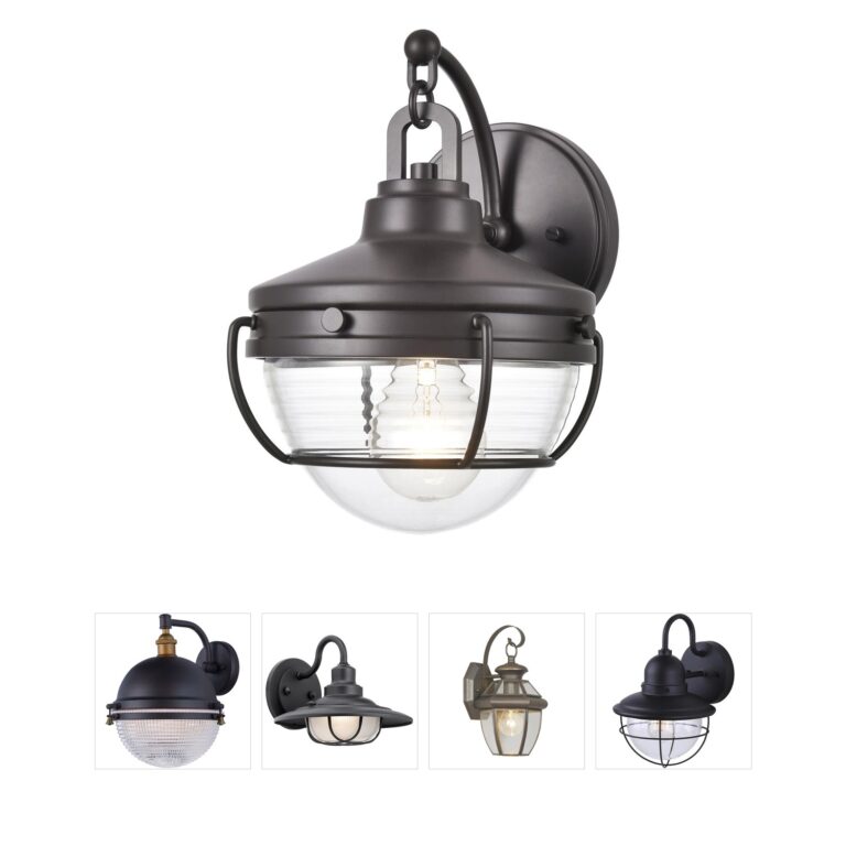 Atlas Lighting & Home Eastport Ribbed Glass Outdoor Wall Sconce