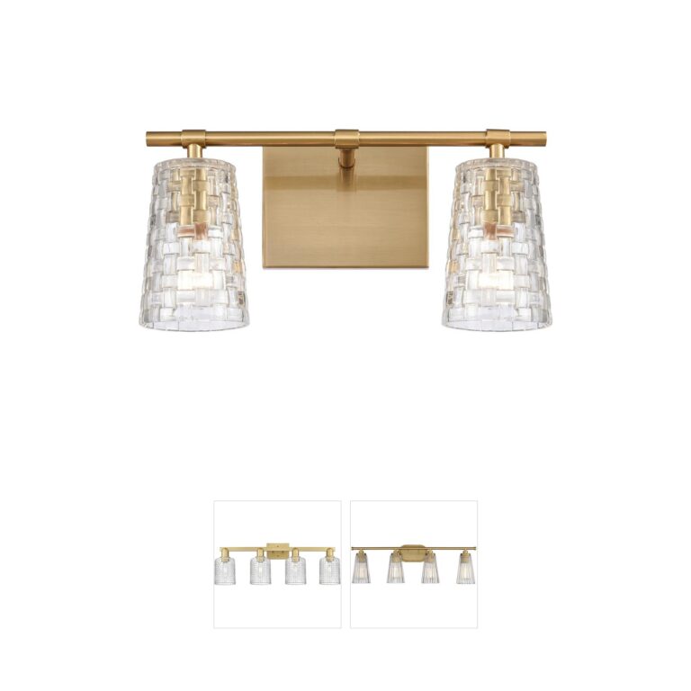 Atlas Lighting & Home Lightweave Satin Brass Crystal Vanity Light