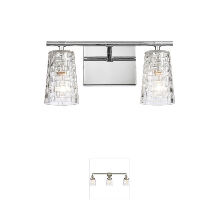 Atlas Lighting & Home Lightweave 2-Light Polished Nickel Crystal Vanity Light