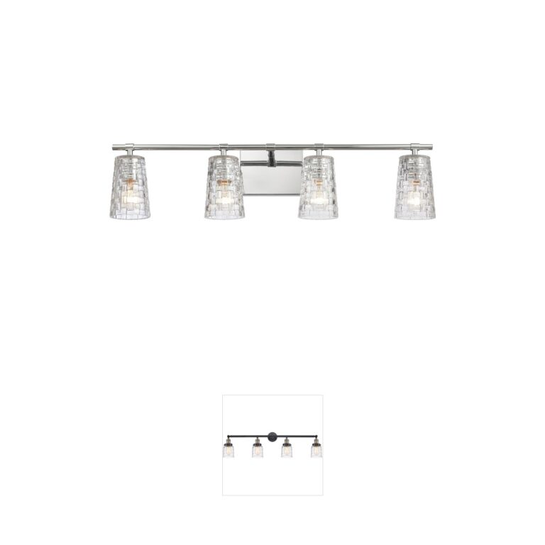 Atlas Lighting & Home Lightweave Polished Nickel Crystal 4-Light Vanity Light