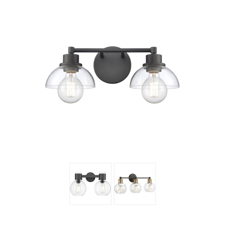 Atlas Lighting & Home Julian 16" 2-Light Matte Black Vanity Light