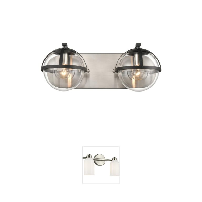 Atlas Lighting & Home Davenay 16-Inch 2-Light Satin Nickel Vanity Light
