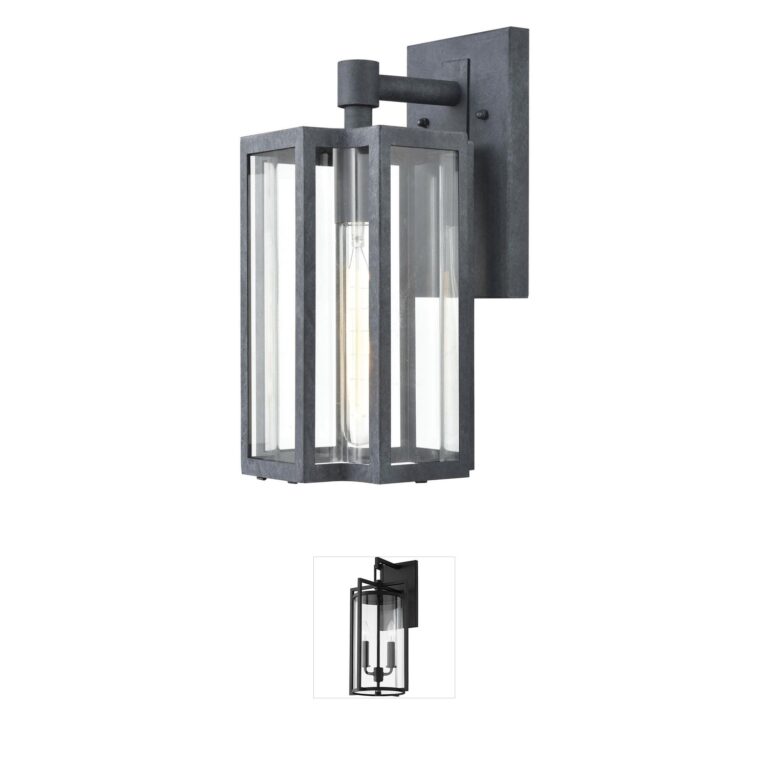 Atlas Lighting & Home Bianca Aged Zinc 13" Outdoor Wall Sconce