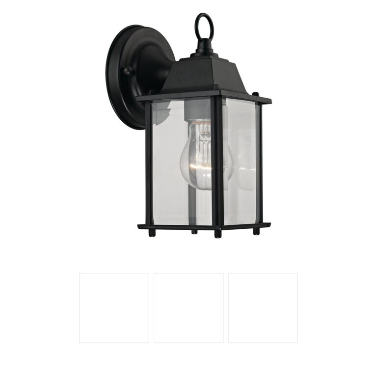 Atlas Lighting & Home Cotswold Matte Black Iron and Clear Glass Outdoor Wall Sconce
