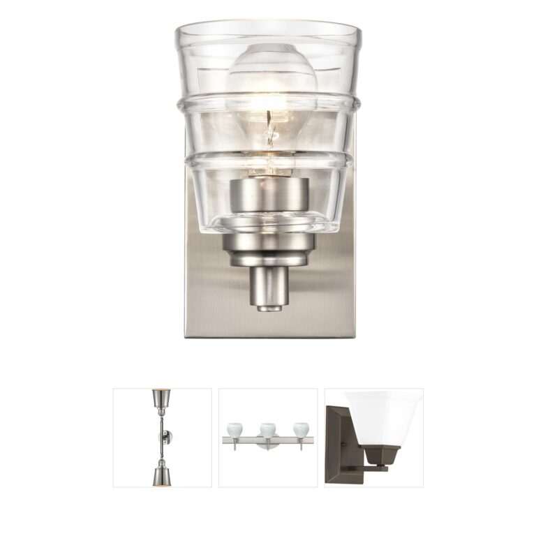 Atlas Lighting & Home Pulsate Satin Nickel Handblown Glass Vanity Light