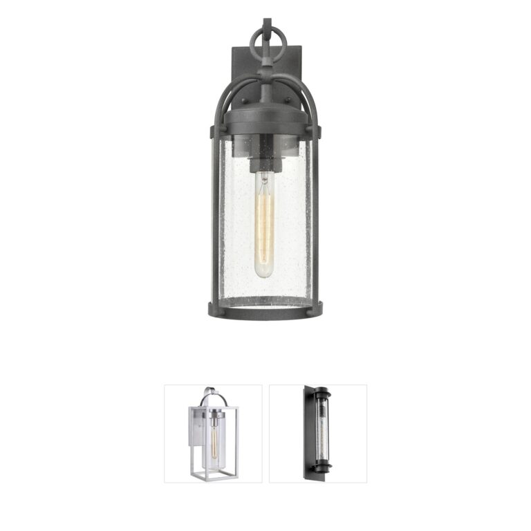 Atlas Lighting & Home Catalonia Distressed Zinc Outdoor Sconce with Seeded Glass