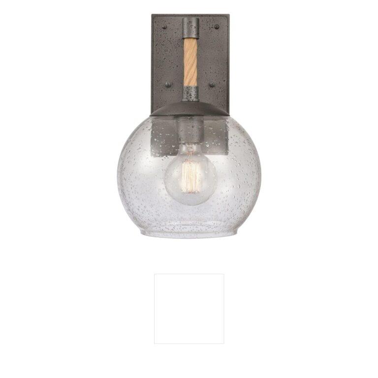 Atlas Lighting & Home Orlando Iron and Seeded Glass Outdoor Sconce