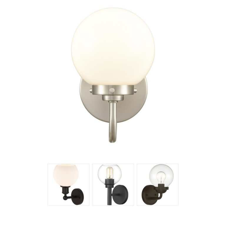 Atlas Lighting & Home Fairbanks Brushed Nickel Opal Glass Wall Sconce
