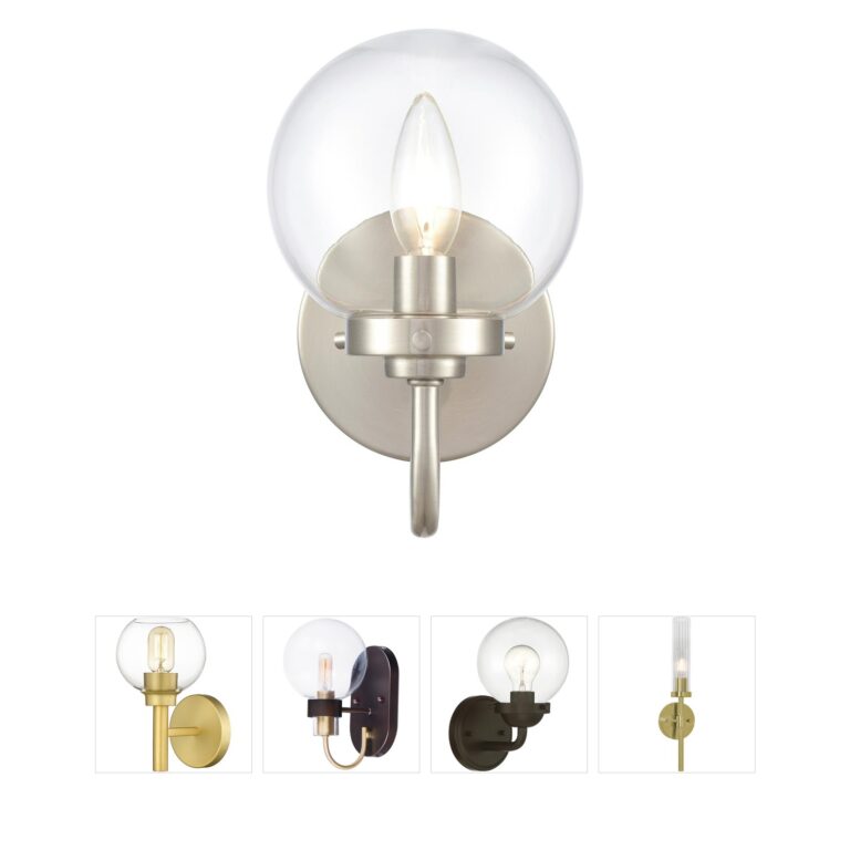 Atlas Lighting & Home Fairbanks Brushed Nickel Handblown Glass Wall Sconce