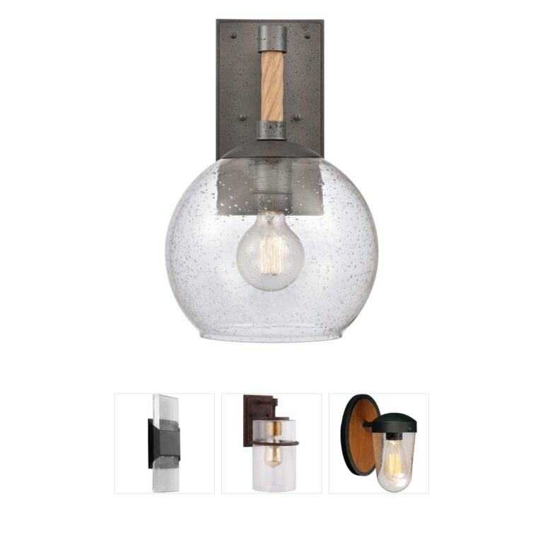 Atlas Lighting & Home Orlando Iron Outdoor Sconce with Seeded Glass