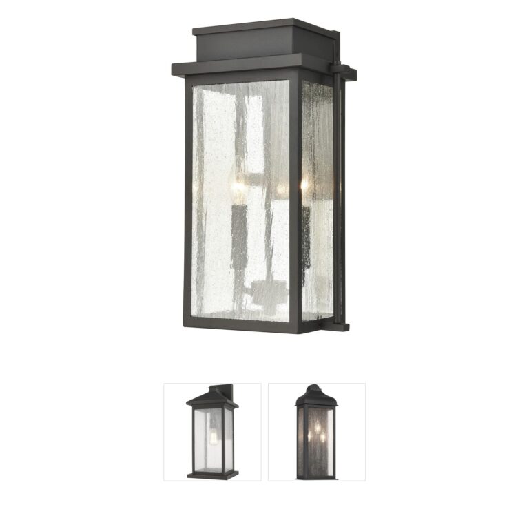 Atlas Lighting & Home Braddock Architectural Bronze Seeded Glass Outdoor Sconce