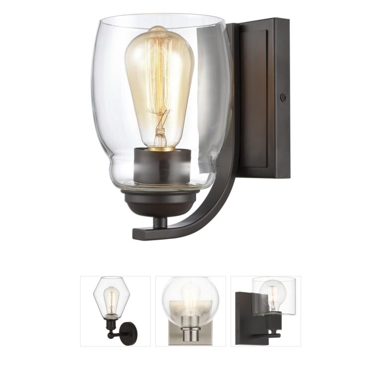 Atlas Lighting & Home Calistoga Oil Rubbed Bronze and Clear Glass Wall Sconce