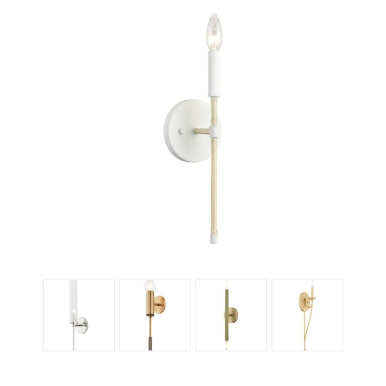 Atlas Lighting & Home Breezeway 14.25" White Coral Hand-Wrapped Rattan Sconce