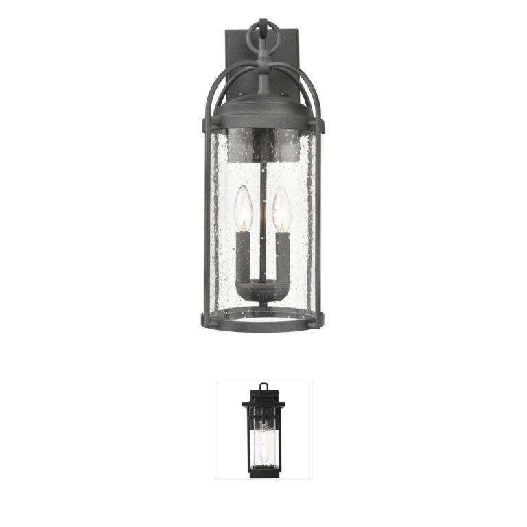 Atlas Lighting & Home Catalonia Distressed Zinc Seeded Glass Outdoor Sconce
