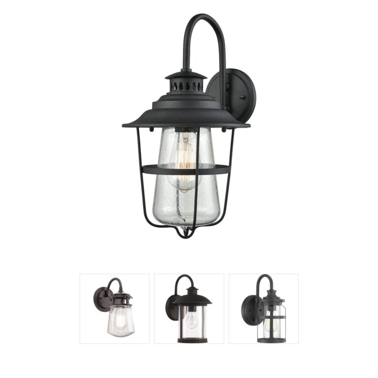 Atlas Lighting & Home San Mateo 15" Seeded Glass Outdoor Wall Sconce