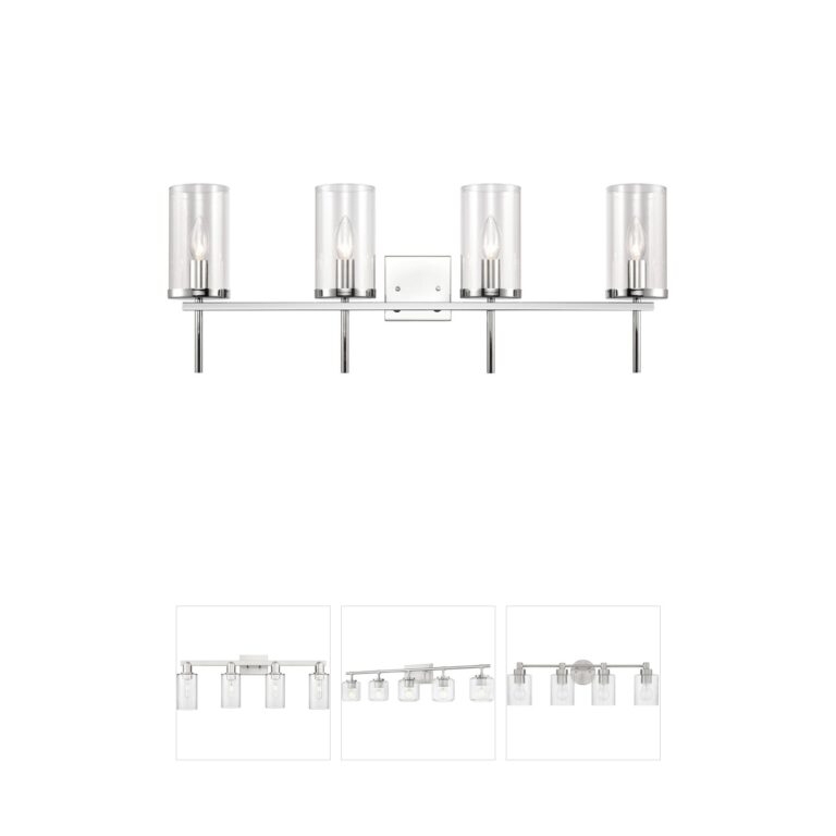 Atlas Lighting & Home Oakland 4-Light Chrome Vanity Light with Clear Glass