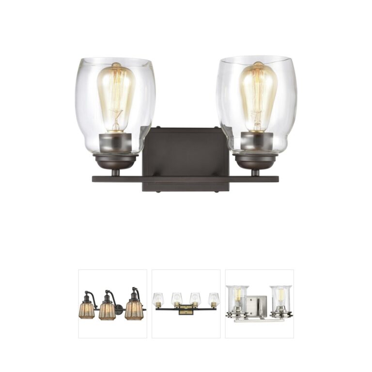 Atlas Lighting & Home Calistoga 2-Light Oil Rubbed Bronze Steel Vanity Light with Clear Glass