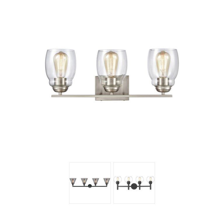 Atlas Lighting & Home Calistoga 3-Light Brushed Nickel Steel Vanity Light