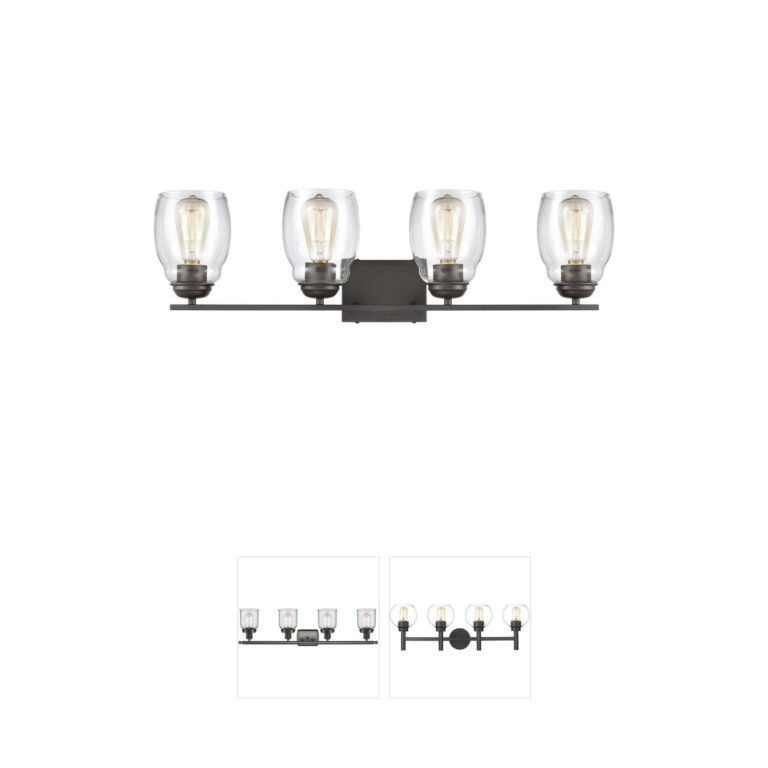 Atlas Lighting & Home Calistoga 4-Light Oil Rubbed Bronze Steel Vanity Light with Clear Glass