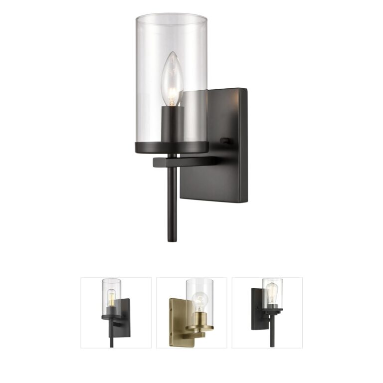 Atlas Lighting & Home Oakland Black Steel Cylinder Wall Sconce