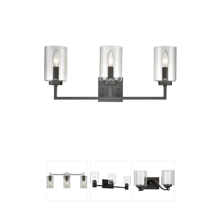 Atlas Lighting & Home West End 3-Light Oil Rubbed Bronze Vanity Light with Clear Glass