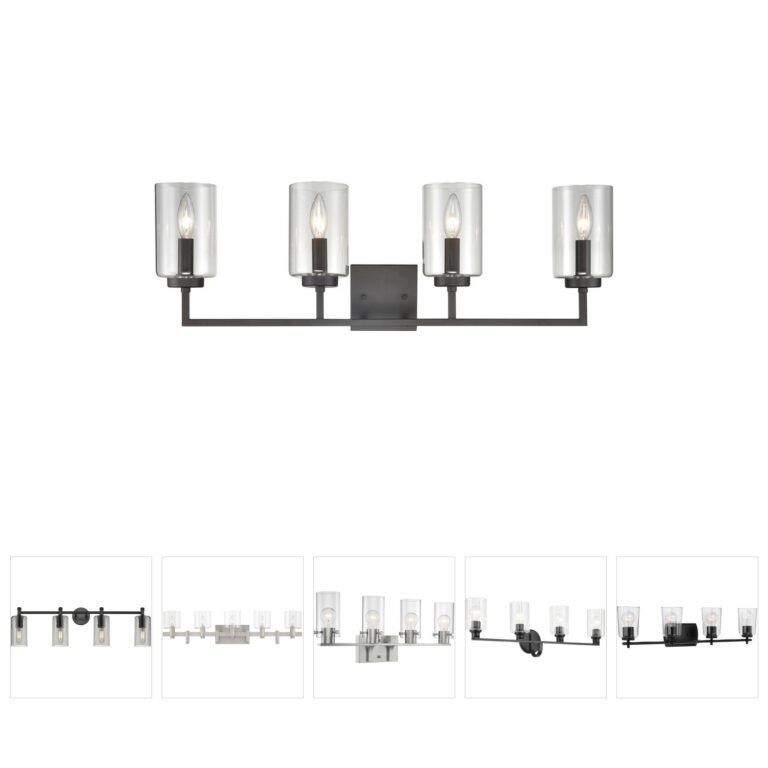 Atlas Lighting & Home West End 4-Light Oil Rubbed Bronze Vanity Light with Clear Glass