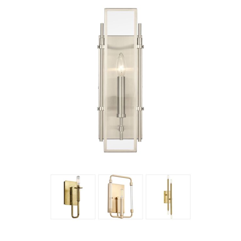 Atlas Lighting & Home Mechanist 17-Inch Chrome and Clear Glass ADA Wall Sconce