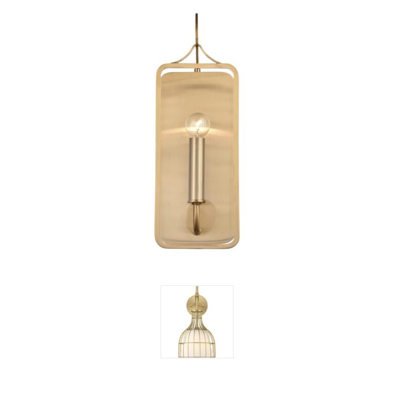 Atlas Lighting & Home Merge Gold Steel & Glass Wall Sconce