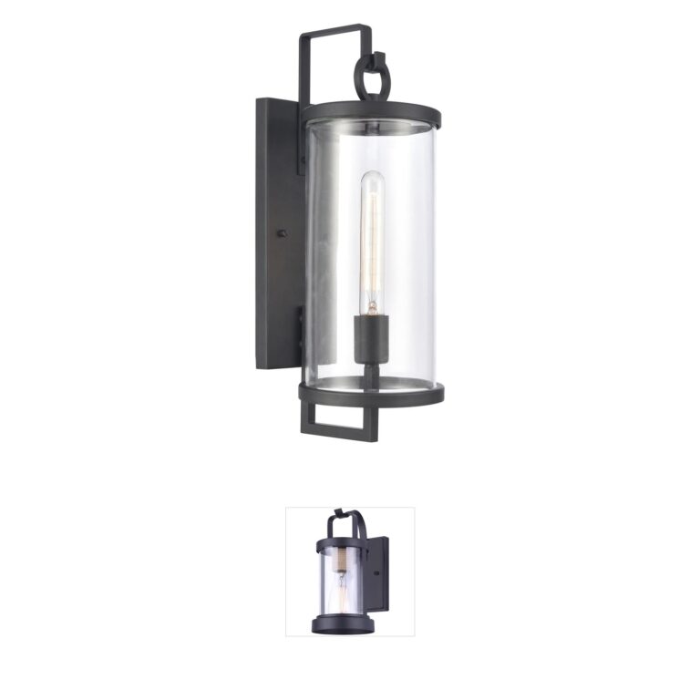 Atlas Lighting & Home Hopkins Charcoal Handblown Glass Outdoor Sconce