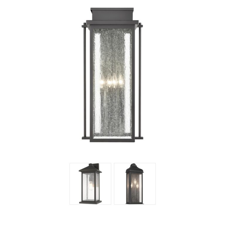 Atlas Lighting & Home Braddock Architectural Bronze Outdoor Wall Sconce with Seeded Glass