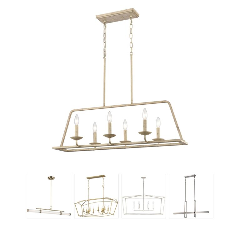 Atlas Lighting & Home Ellisville 6-Light Antique Cream Steel Linear Chandelier