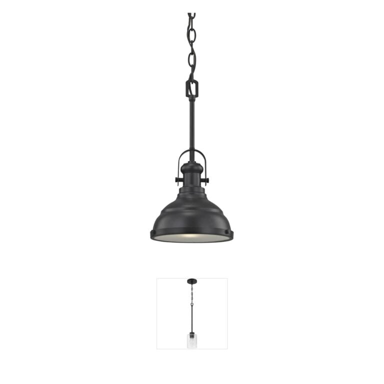 Atlas Lighting & Home Blakesley 8-Inch Oil Rubbed Bronze Mini Pendant with Frosted Diffuser