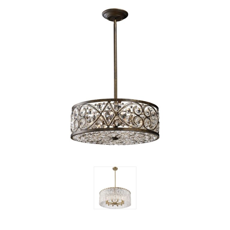 Atlas Lighting & Home Amherst 6-Light K9 Crystal Chandelier in Antique Bronze