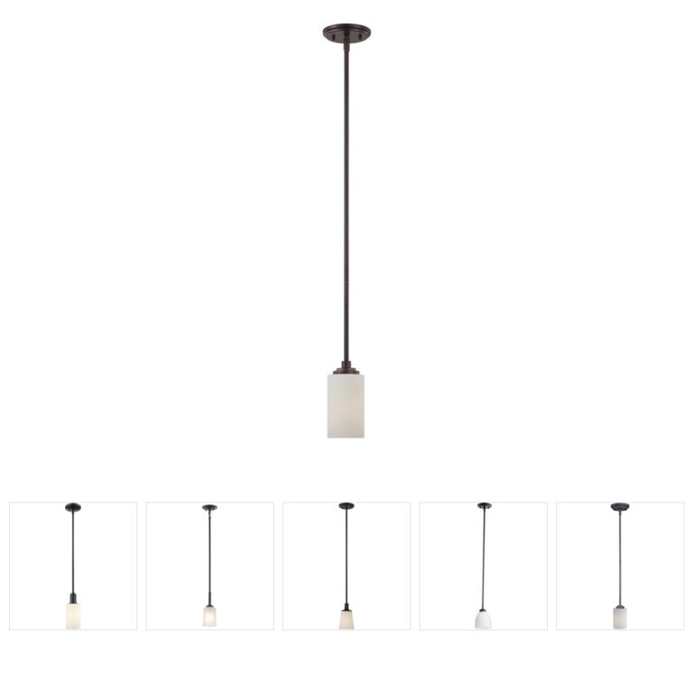 Atlas Lighting & Home Pittman Sienna Bronze Mini Pendant with Etched Opal Glass