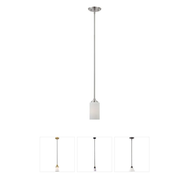 Atlas Lighting & Home Pittman Brushed Nickel Frosted Glass Mini Pendant