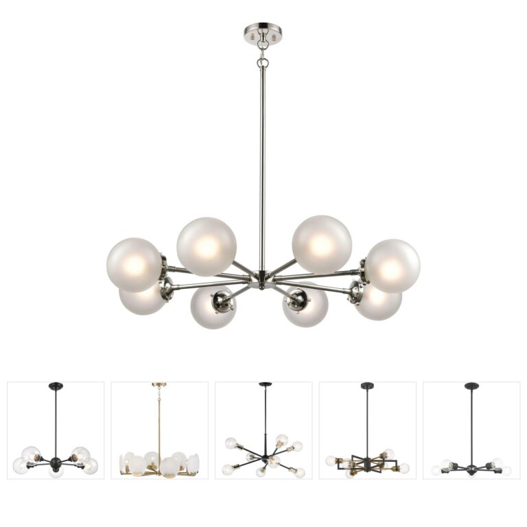 Atlas Lighting & Home Boudreaux 8-Light Polished Nickel Steel Chandelier